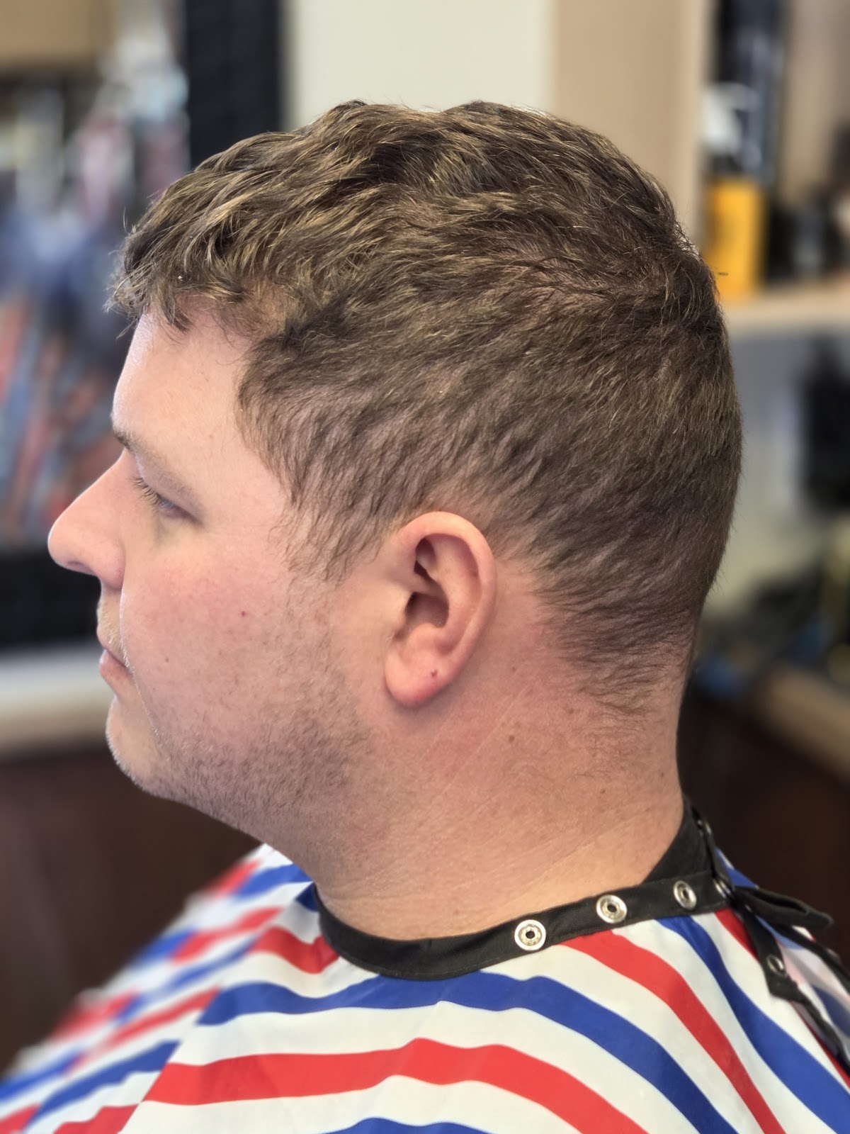 Textured crop haircut result at Mike's Barber Shop