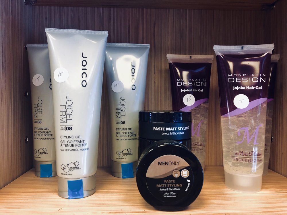 Professional grooming products available at Mike's Barber Shop